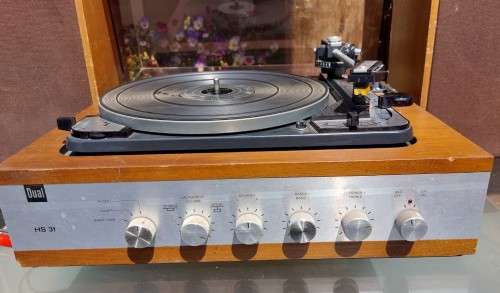WORKING! COMPLETE! 1960S LENCO DUAL 1015 HS 31 TURNTABLE WITH INTEGRATED AMPLIFIER AND 2 SPEAKERS