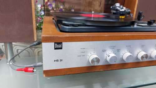WORKING! COMPLETE! 1960S LENCO DUAL 1015 HS 31 TURNTABLE WITH INTEGRATED AMPLIFIER AND 2 SPEAKERS