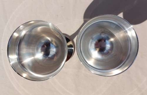 PAIR OF EMESS SOUTH AFRICAN SILVERPLATED GOBLETS