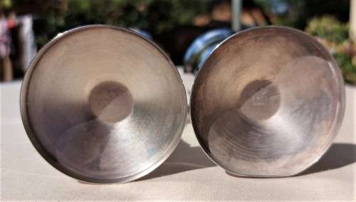 PAIR OF EMESS SOUTH AFRICAN SILVERPLATED GOBLETS