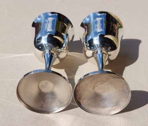 PAIR OF EMESS SOUTH AFRICAN SILVERPLATED GOBLETS