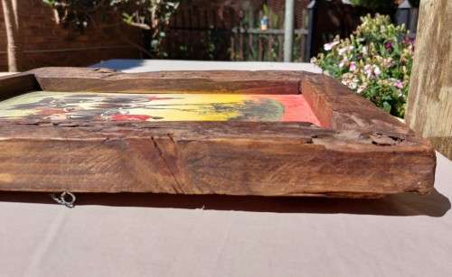 MASAI HERDING CATTLE ORIGINAL WATERCOLOUR PAINTING WITH A SOLID WOODEN FRAME 49CM HIGH 35C