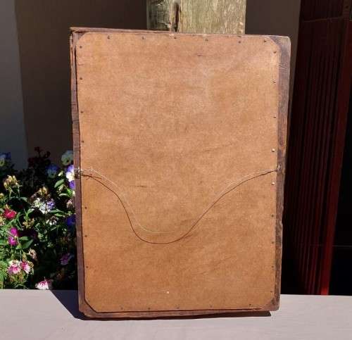 MASAI HERDING CATTLE ORIGINAL WATERCOLOUR PAINTING WITH A SOLID WOODEN FRAME 49CM HIGH 35C