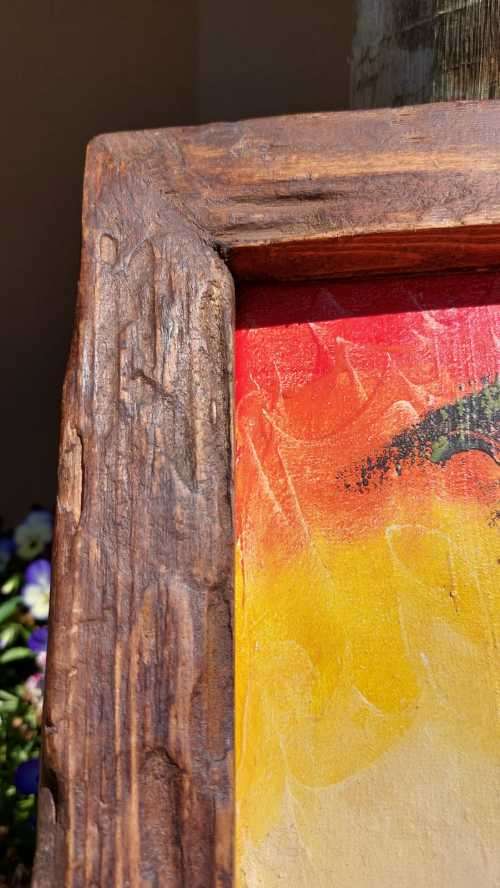 MASAI HERDING CATTLE ORIGINAL WATERCOLOUR PAINTING WITH A SOLID WOODEN FRAME 49CM HIGH 35C