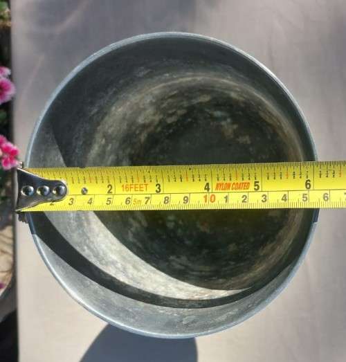 ALUMINIUM / PEWTER PLANTER / VASE LARGE 31CM HIGH