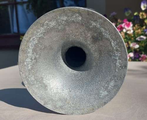 ALUMINIUM / PEWTER PLANTER / VASE LARGE 31CM HIGH