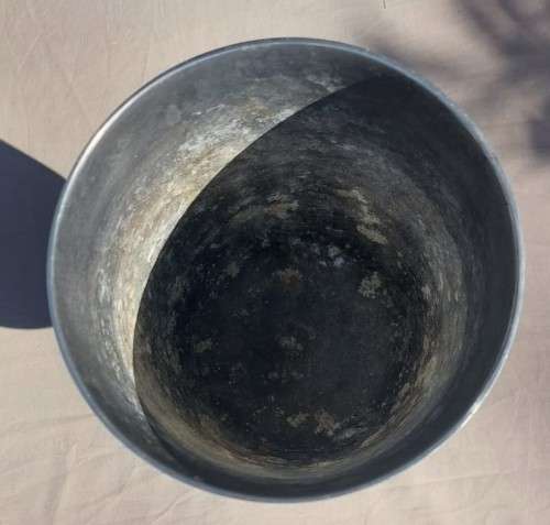 ALUMINIUM / PEWTER PLANTER / VASE LARGE 31CM HIGH