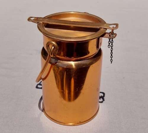 ROYAL SABLE ZIMBABWE COPPER MILK CAN SMALL SIZE (12CM HIGH TO TOP LID HANDLE DOWN) 2ND OF 3 MILK CAN