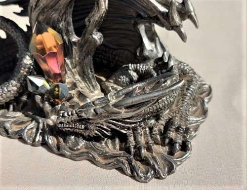 A ONE YEAR ONLY PIECE! - THE 2012 ASTROLOGER WITH HIS DRAGON FIGURINE - HEAVY PEWTER - BY J. ASCOUGH