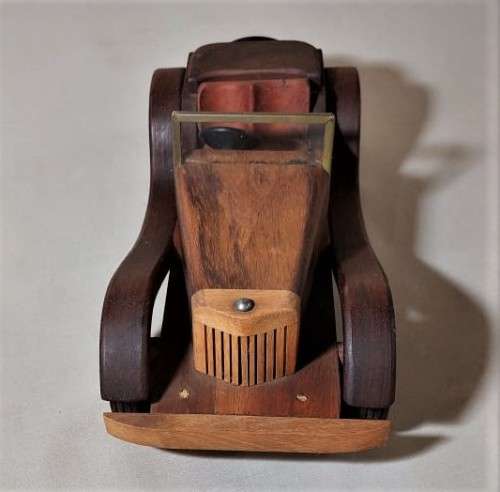 FANTASTIC WOODEN JAGUAR SS-100 FROM 1936 - HANDMADE FROM 7 DIFFERENT WOODS!