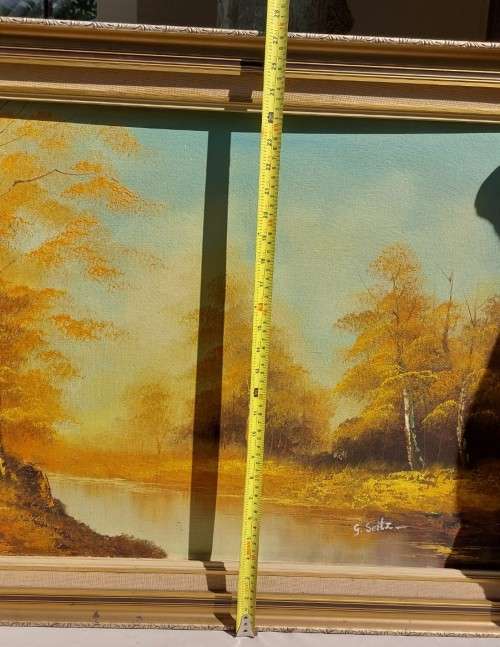 G SEITZ ORIGINAL LANDSCAPE OIL PAINTING LARGE 108CM W 90CM H