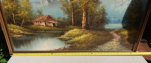 COLORFUL B AUSTIN ORIGINAL LANDSCAPE OIL PAINTING LARGE 96CM W 66CM H