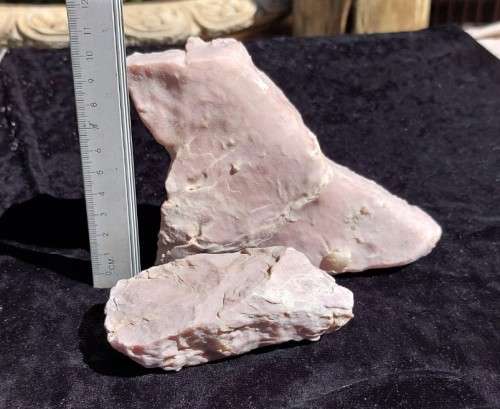 TWO BEAUTIFUL LILAC PINKISH CHERT AND SHALE ROCK SAMPLES  SMOOTH WAXY TO THE TOUCH!