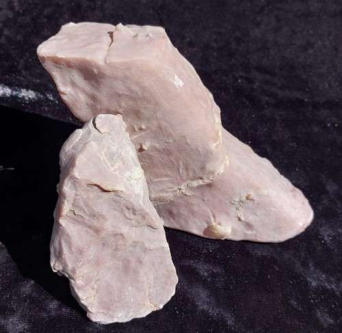 TWO BEAUTIFUL LILAC PINKISH CHERT AND SHALE ROCK SAMPLES  SMOOTH WAXY TO THE TOUCH!