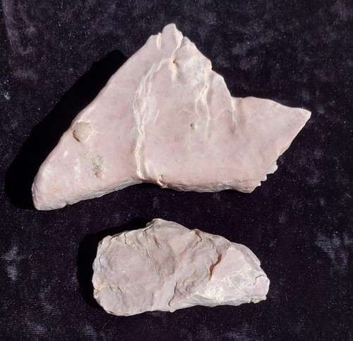 TWO BEAUTIFUL LILAC PINKISH CHERT AND SHALE ROCK SAMPLES  SMOOTH WAXY TO THE TOUCH!
