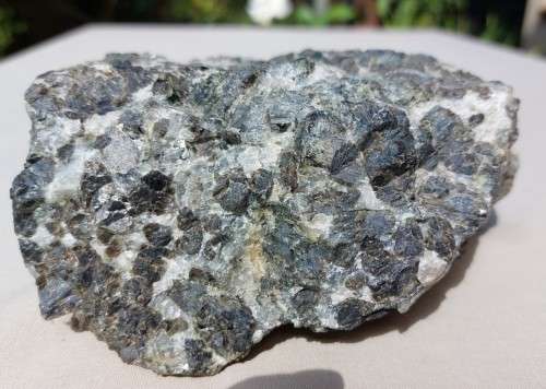 BEAUTIFUL HEAVY CHUNK OF AMPHIBOLITE (SOLD AS BLACK GRANITE) METAMORPHIC ROCK