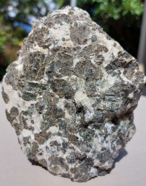 BEAUTIFUL HEAVY CHUNK OF AMPHIBOLITE (SOLD AS BLACK GRANITE) METAMORPHIC ROCK
