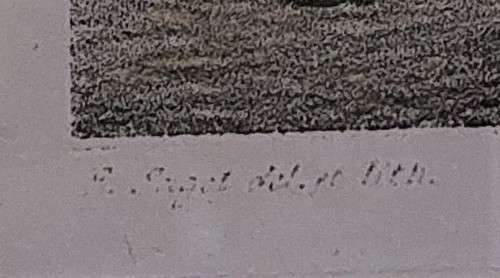 ORIGINAL 1840 HAND COLOR LITHOGRAPH BY EMILE SAGOT OF THE CATHEDRAL OF SAINT BENIGNUS IN DIJON FRANC