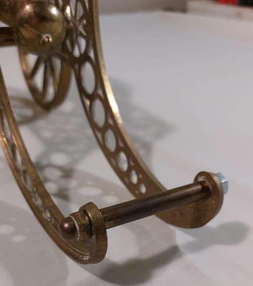 VINTAGE LARGE (35CM LONG) AND HEAVY (1,5KG) BRASS ARTILLERY CANNON