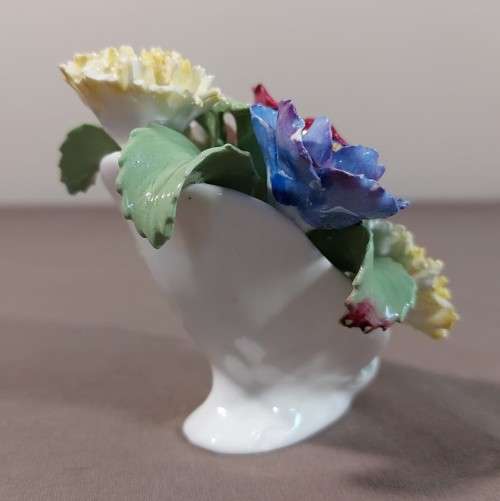 TWO ROYAL AYNSLEY FLORAL BOUQUET IN VASES - HAND MODELLED AND HAND PAINTED