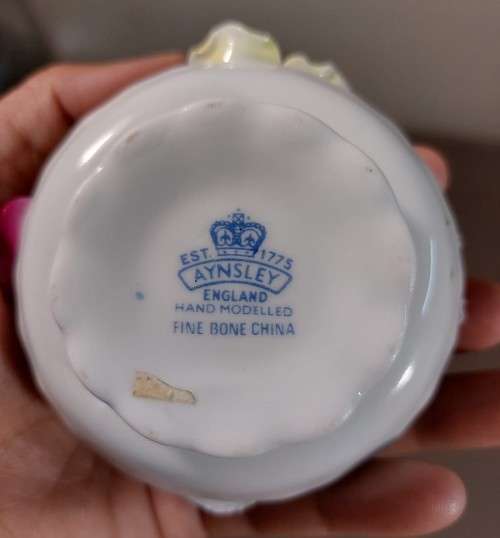 TWO ROYAL AYNSLEY FLORAL BOUQUET IN VASES - HAND MODELLED AND HAND PAINTED