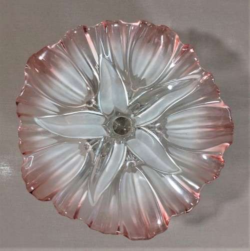 NO 1 OF 2: WALTHER GLAS LARGE SYLVIA PATTERN FROSTED CHRYSTAL GLASS CAKE STAND