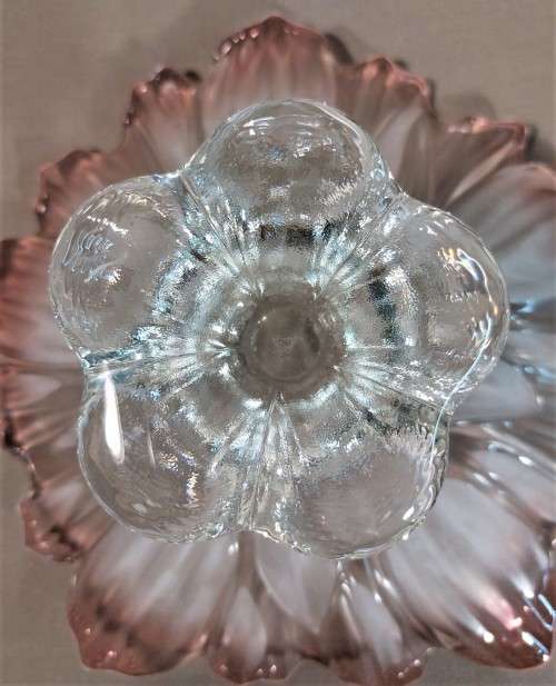 NO 1 OF 2: WALTHER GLAS LARGE SYLVIA PATTERN FROSTED CHRYSTAL GLASS CAKE STAND