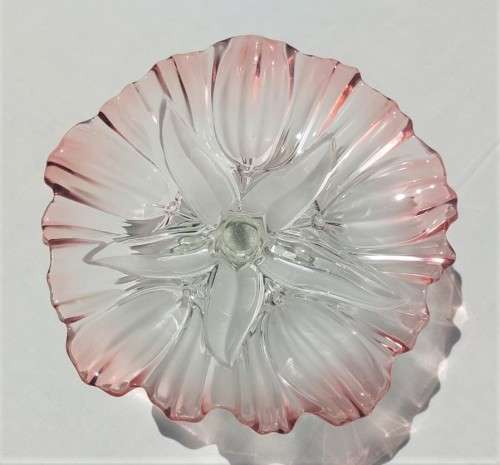 NO 2 of 2 WALTHER GLAS LARGE SYLVIA PATTERN FROSTED CHRYSTAL GLASS CAKE STAND