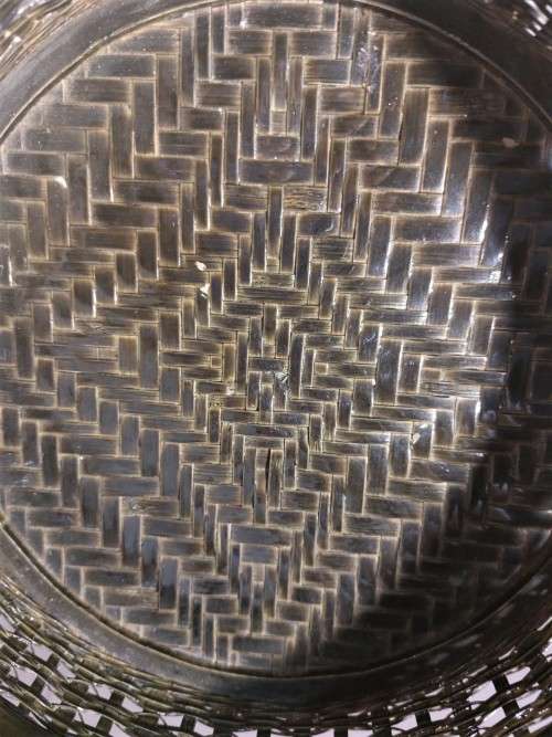 CHINESE WOVEN BAMBOO TIFFIN (FOOD) BASKET WITH 3 COMPARTMENTS