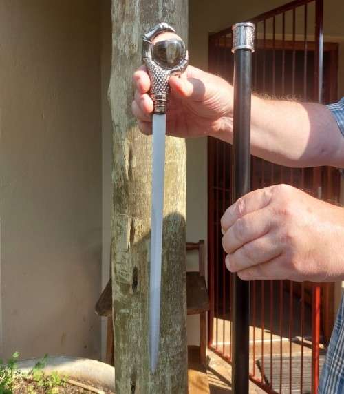 DRAGONS CLAW WALKING CANE DAGGER COMBO