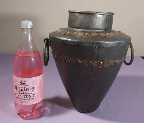 HANDMADE METAL WATER POT WITH RING HANDLES AND BRASS DECORATIONS MADE IN INDIA