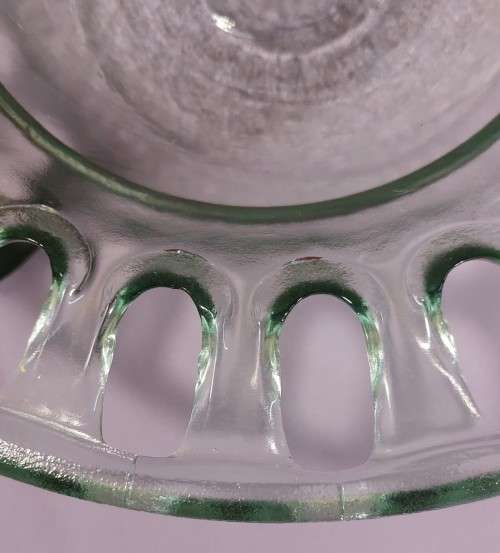 AWESOME LARGE 40CM DIAMETER NGWENYA GLASS BOWL ON A WROUGHT IRON BASE