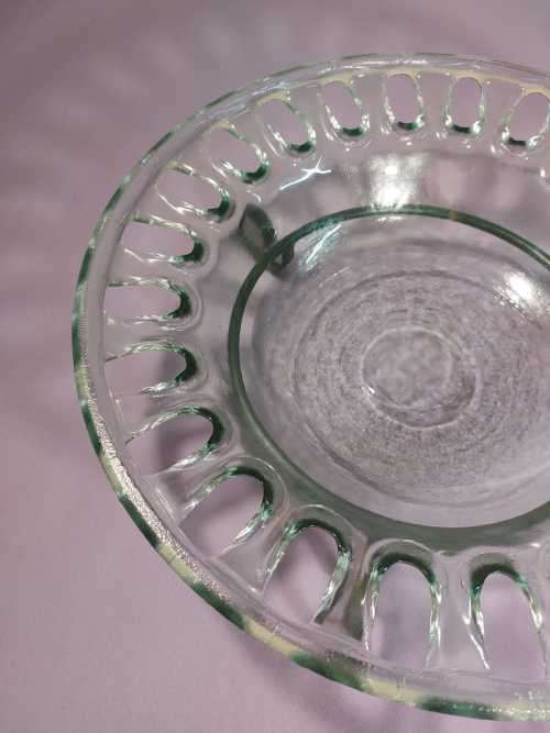 AWESOME LARGE 40CM DIAMETER NGWENYA GLASS BOWL ON A WROUGHT IRON BASE