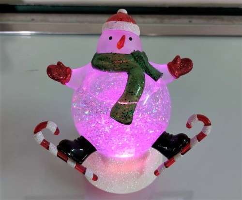 CHANGING COLOUR SANTA SNOWMAN GLOBE