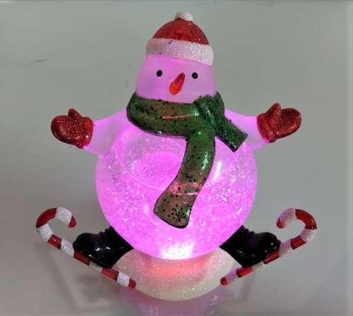CHANGING COLOUR SANTA SNOWMAN GLOBE