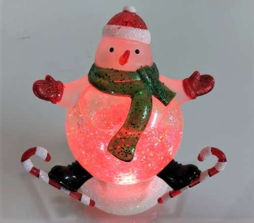 CHANGING COLOUR SANTA SNOWMAN GLOBE