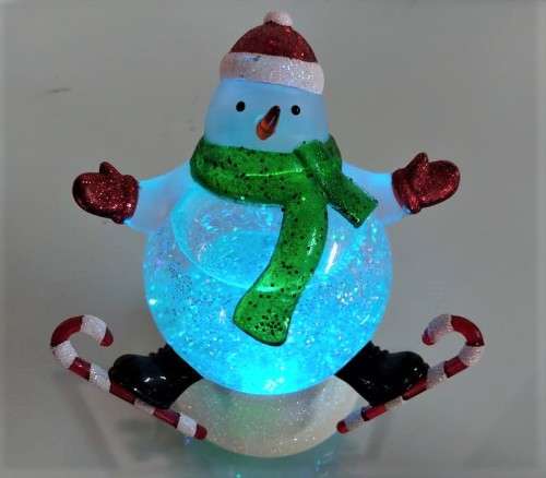 CHANGING COLOUR SANTA SNOWMAN GLOBE