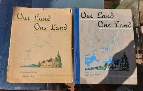 OUR LAND ONS LAND 1935 EDITION ISSUED BY THE UNITED TOBACCO COMPANY WITH 100 CIGARETTE CARDS PASTED