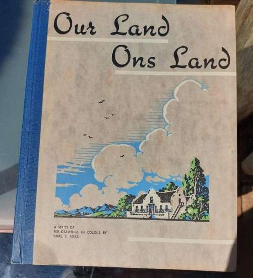 OUR LAND ONS LAND 1935 EDITION ISSUED BY THE UNITED TOBACCO COMPANY WITH 100 CIGARETTE CARDS PASTED