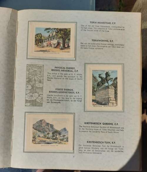 OUR LAND ONS LAND 1935 EDITION ISSUED BY THE UNITED TOBACCO COMPANY WITH 100 CIGARETTE CARDS PASTED