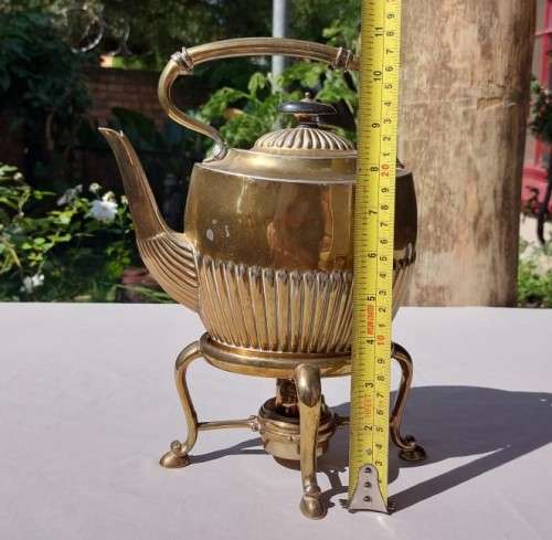 ATKIN BROTHERS SHEFFIELD ENGLAND ANTIQUE EARLY 1900S SILVERPLATED TEAPOT ON STAND WITH BURNER