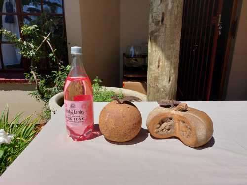 PUMPKIN AND POMELO CERAMICS WITH METALIC LEAVES