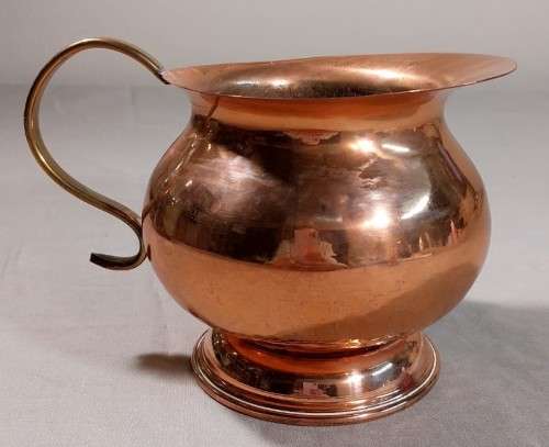 COPPER HAMMERED PITCHER WITH BRASS HANDLE