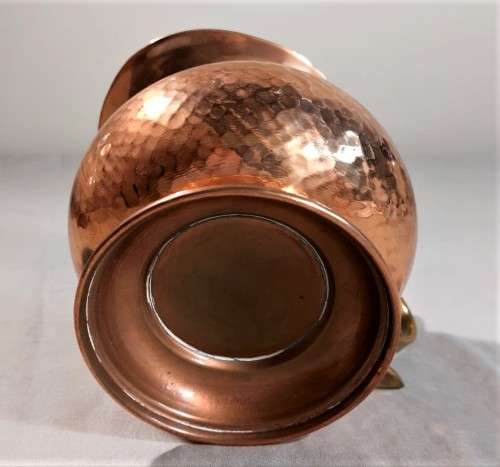COPPER HAMMERED PITCHER WITH BRASS HANDLE