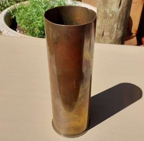25 POUNDER FIELD ARTILLERY GUN BRASS SHELL CASING 1963 RARE AUSTRALIAN FINSBURY (MC) MANUFACTURED