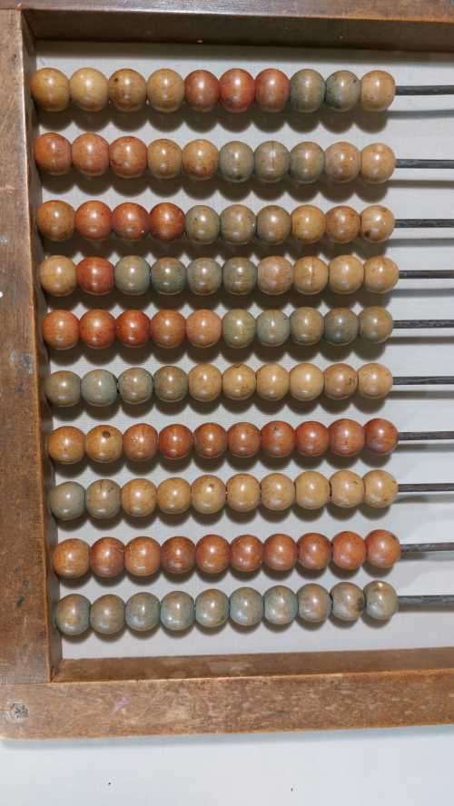 VINTAGE WOODEN ABACUS (COUNTING FRAME) WITH 10 ROWS COMFORTABLE SIZE 31CM W 34CM H
