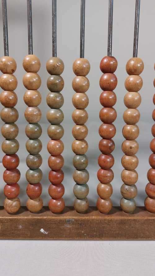 VINTAGE WOODEN ABACUS (COUNTING FRAME) WITH 10 ROWS COMFORTABLE SIZE 31CM W 34CM H