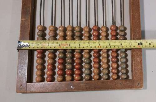 VINTAGE WOODEN ABACUS (COUNTING FRAME) WITH 10 ROWS COMFORTABLE SIZE 31CM W 34CM H