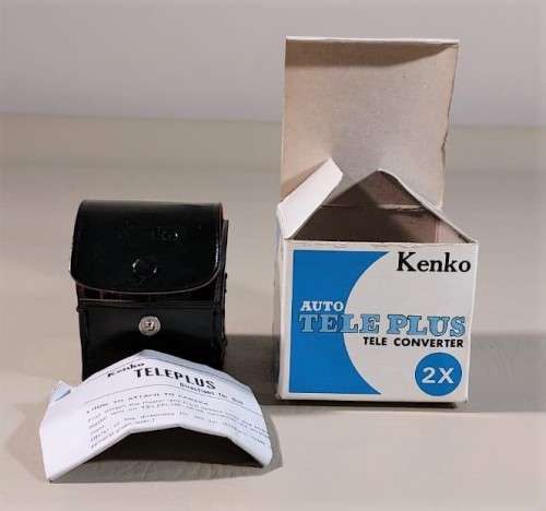 KENKO TELEPLUS 2X CONVERTER, FLASH AND HANDLE FOR NIKON F SERIES AND OTHER OLDER CAMERAS