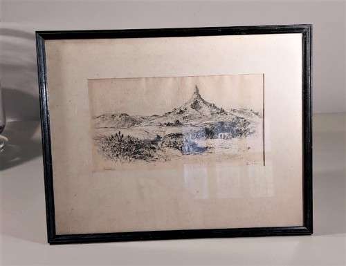 LISTED ARTIST CHARLES ERNEST PEERS! (1875-1944) PENCIL SKETCH OF A BASUTOLAND LANDSCAPE